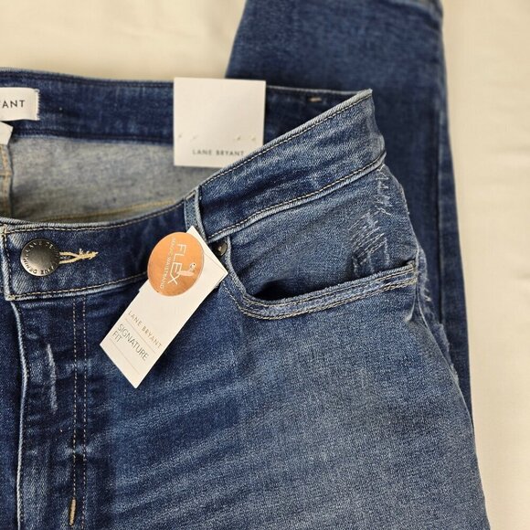 Lane Bryant Size 20 Mid-Rise Skinny Jean Flex Magic Waistband Distressed NWT - Picture 4 of 16